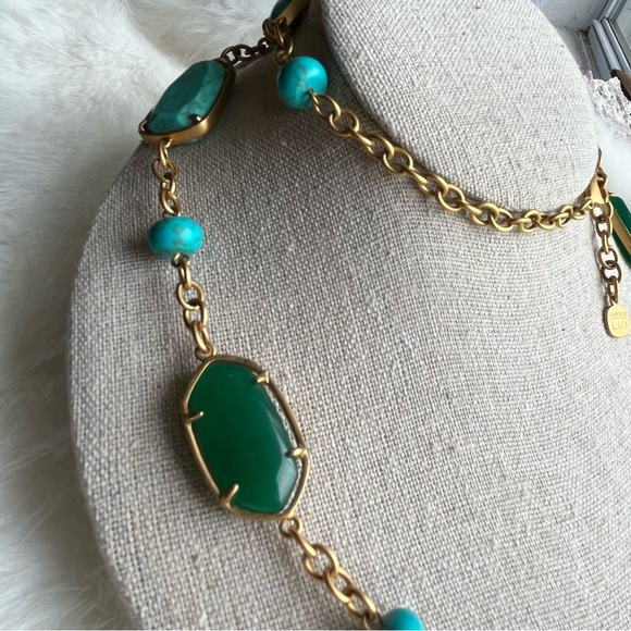 Carolee Lux Gemstone Estate Necklace Turquoise Lapis Chrysoprase 32” - Picture 6 of 7